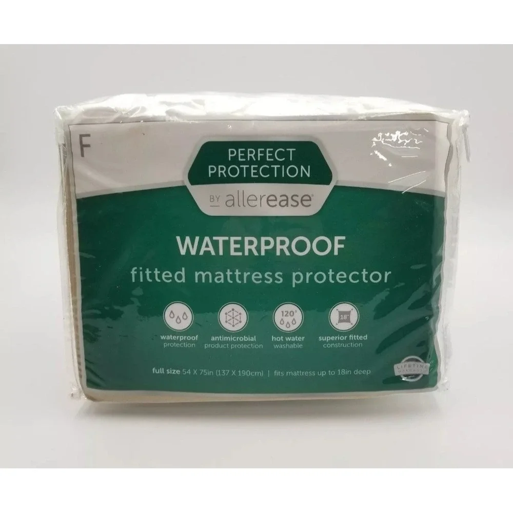 AllerEase Full Size Perfect Waterproof Fitted Mattress Protector New‎